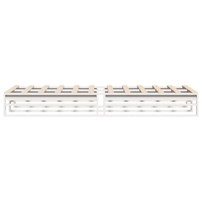 White Solid Pine Wood Bed Frame 100x200 cm (Mattress Not Included)
