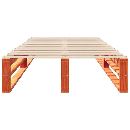 Solid Pine Bed Frame Wax Brown 100x200 cm - No Mattress Included