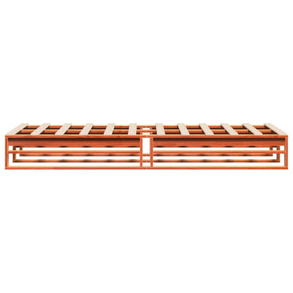 Solid Pine Bed Frame Wax Brown 100x200 cm - No Mattress Included