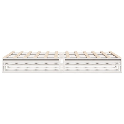 White Solid Pine Wood Bed Frame 140x200 cm - No Mattress Included