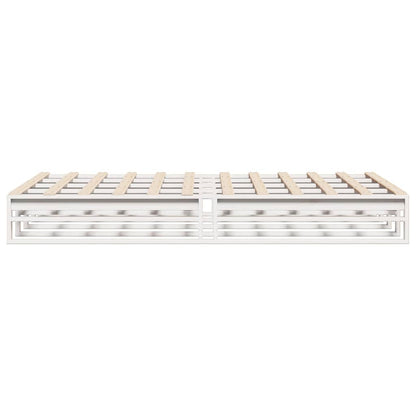 Solid Pine White King Bed Frame 150x200 cm - No Mattress Included