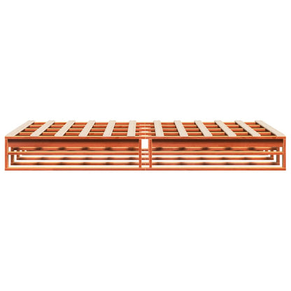 Solid Pine King Bed Frame, Wax Brown, 150x200 cm | No Mattress