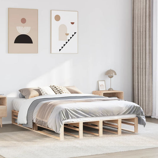 Solid Pine Wood Bed Frame 160x200 cm - Mattress Not Included