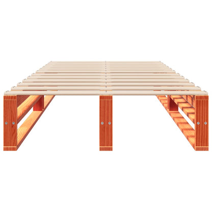 Solid Pine Wood Bed Frame Wax Brown 75x190 cm - Small Single