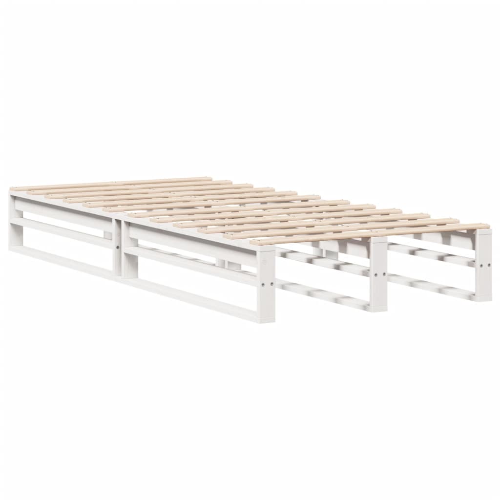 White Solid Pine Wood Bed Frame 90x190 cm - Single Size