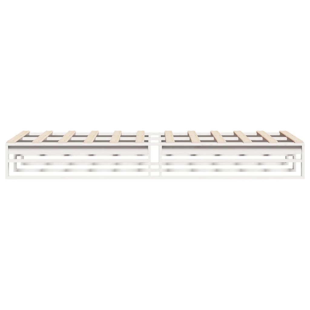 White Solid Pine Wood Bed Frame 90x190 cm - Single Size