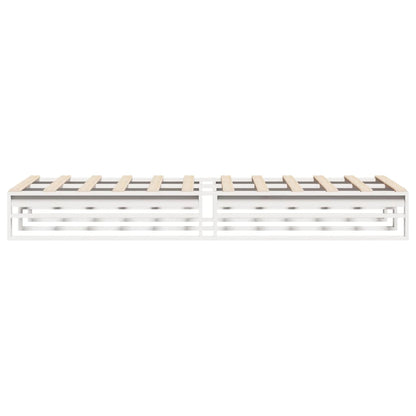 White Solid Pine Wood Bed Frame 90x190 cm - Single Size
