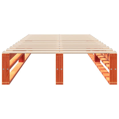 Solid Pine Bed Frame, Wax Brown 90x190 cm, Single Size