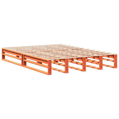 Solid Pine Bed Frame, Wax Brown 135x190 cm Double, Without Mattress