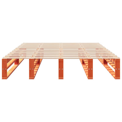 Solid Pine Bed Frame, Wax Brown 135x190 cm Double, Without Mattress