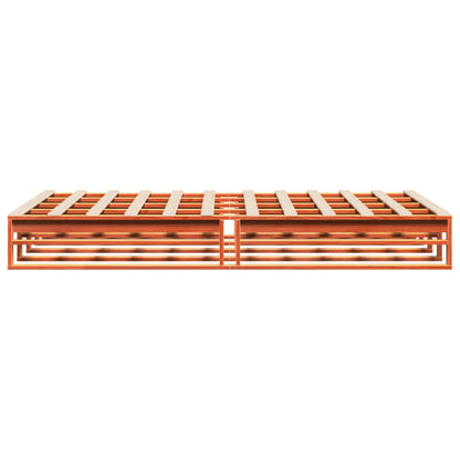 Solid Pine Bed Frame, Wax Brown 135x190 cm Double, Without Mattress