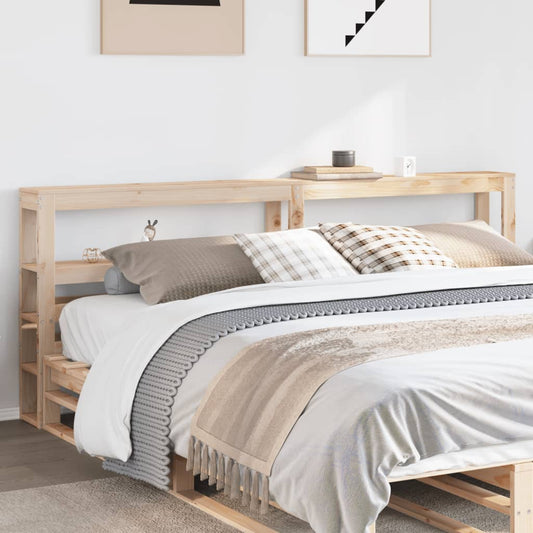Headboard with Shelves 180 cm Solid Wood Pine