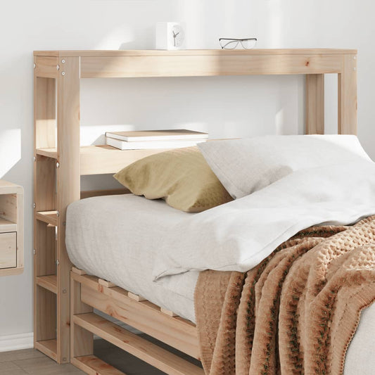Solid Pine Headboard with Shelves, 90 cm - Stylish & Functional