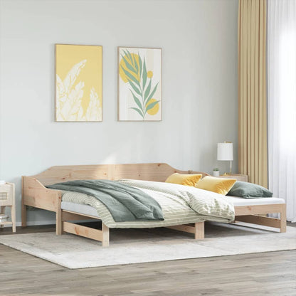 Solid Wood Daybed with Trundle 80x200 cm - No Mattress Included