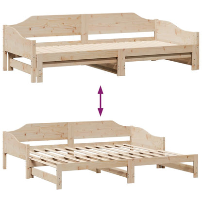 Solid Wood Daybed with Trundle 80x200 cm - No Mattress Included