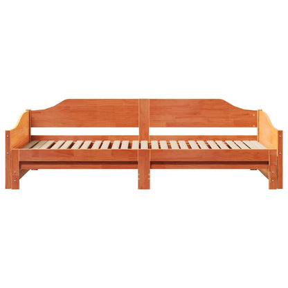 Solid Wood Wax Brown Daybed with Trundle 80x200 cm - Frame Only
