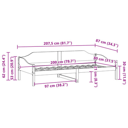 Solid Pine Wood Bed Frame 80x200 cm - Mattress Not Included
