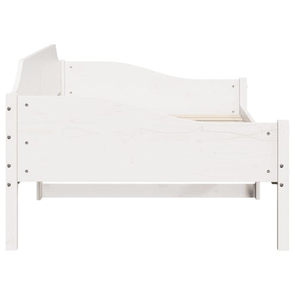 Solid Pine White Bed Frame, Single 90x190 cm, No Mattress
