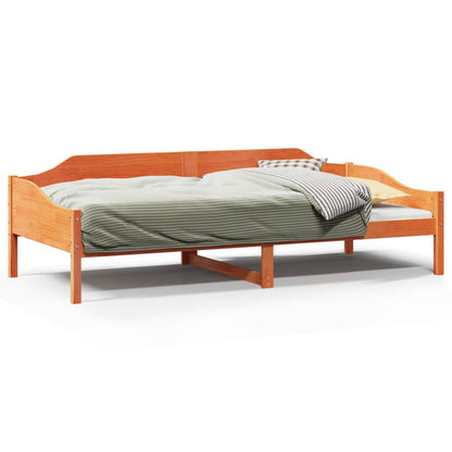 Solid Pine Wood Bed Frame, Wax Brown, 90x190 cm Single Size