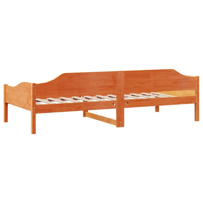 Solid Pine Wood Bed Frame, Wax Brown, 90x190 cm Single Size
