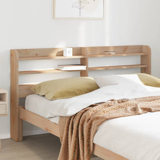 Solid Pine Headboard with Shelves 135cm - Stylish & Functional