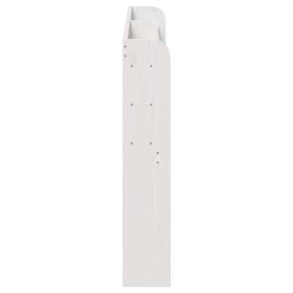 Solid Wood Pine White Headboard with Shelves - 120 cm