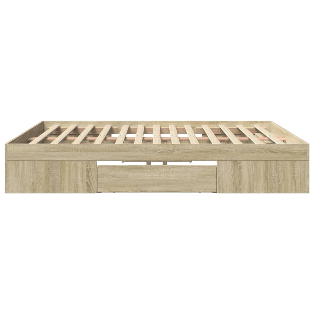 Bed Frame without Mattress Sonoma Oak 200x200 cm Engineered Wood