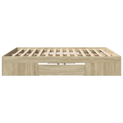 Bed Frame without Mattress Sonoma Oak 200x200 cm Engineered Wood