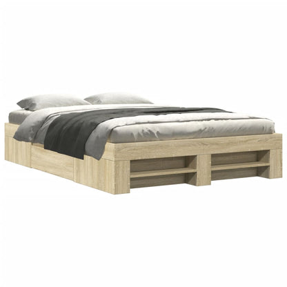 Bed Frame without Mattress Sonoma Oak 120x200 cm Engineered Wood