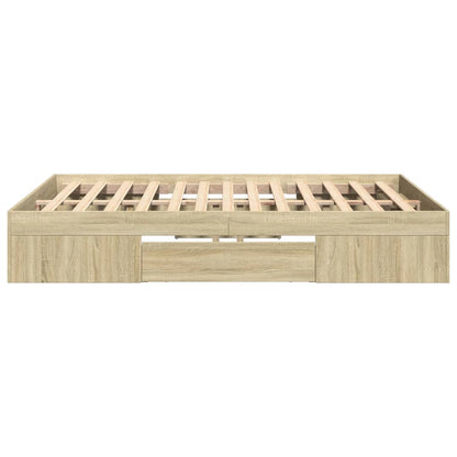 Bed Frame without Mattress Sonoma Oak 120x200 cm Engineered Wood