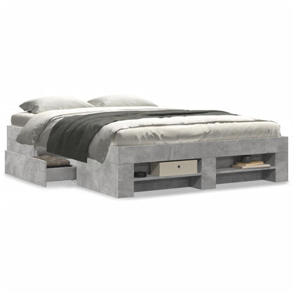 Bed Frame without Mattress Concrete Grey 120x200cm Engineered Wood