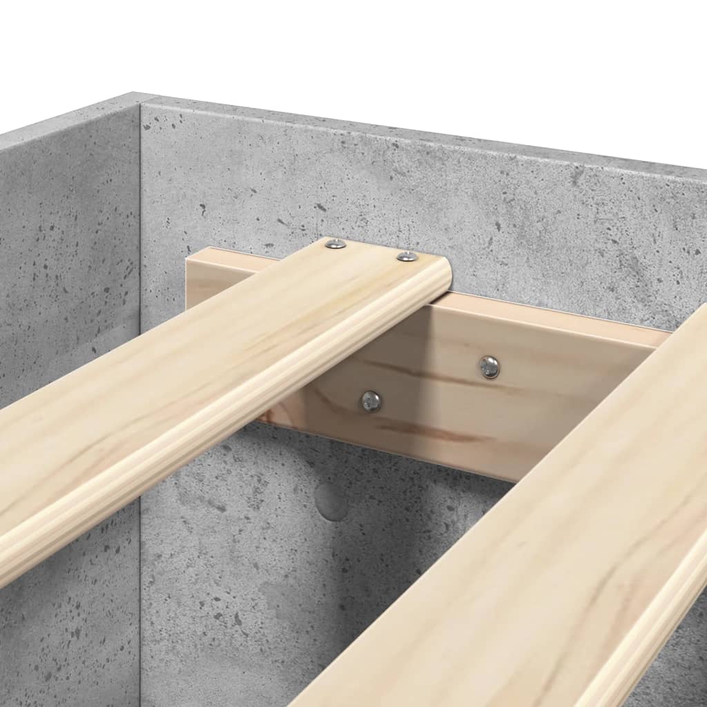 Bed Frame without Mattress Concrete Grey 120x200cm Engineered Wood
