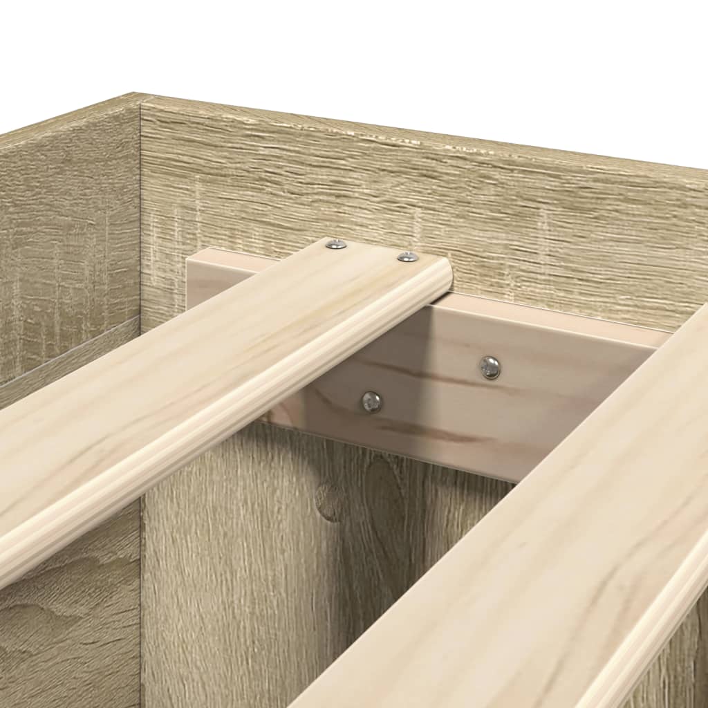 Bed Frame with Headboard without Mattress Sonoma Oak 135x190 cm Double