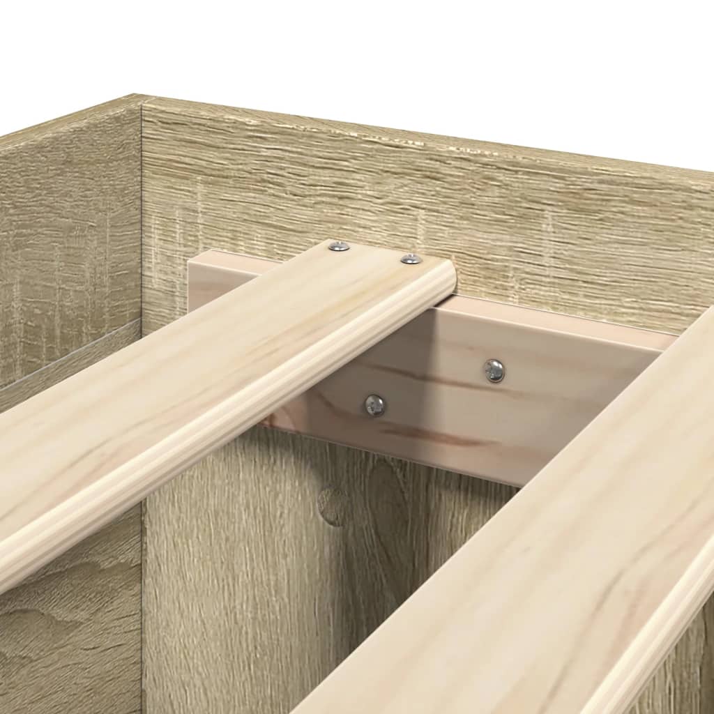 Bed Frame without Mattress Sonoma Oak 160x200 cm Engineered Wood