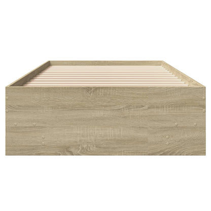 Bed Frame without Mattress Sonoma Oak 100x200 cm Engineered Wood