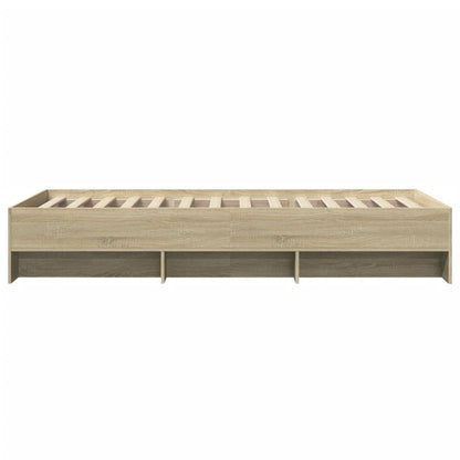 Bed Frame without Mattress Sonoma Oak 100x200 cm Engineered Wood