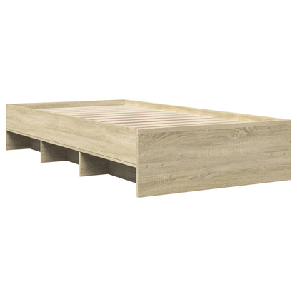 Bed Frame without Mattress Sonoma Oak 100x200 cm Engineered Wood