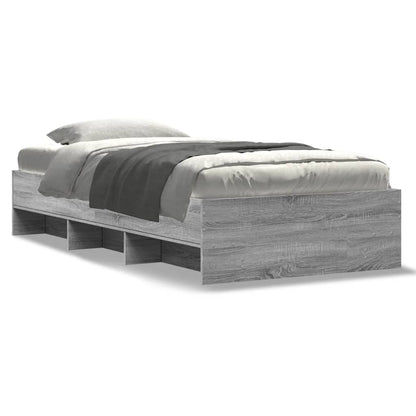Bed Frame without Mattress Grey Sonoma 100x200 cm Engineered Wood