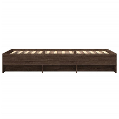 Bed Frame without Mattress Brown Oak 100x200 cm Engineered Wood