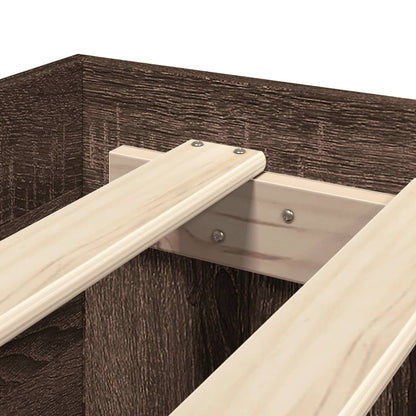 Bed Frame without Mattress Brown Oak 100x200 cm Engineered Wood