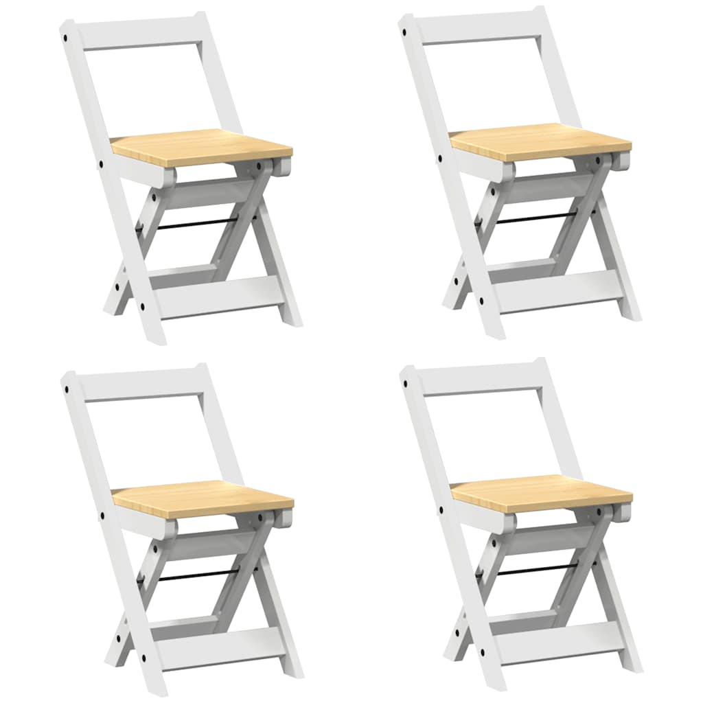 5 Piece Butterfly Dining Set Corona Foldable White Pinewood