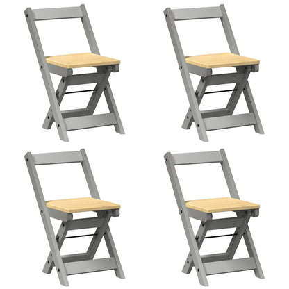5 Piece Butterfly Dining Set Corona Foldable Grey Pinewood