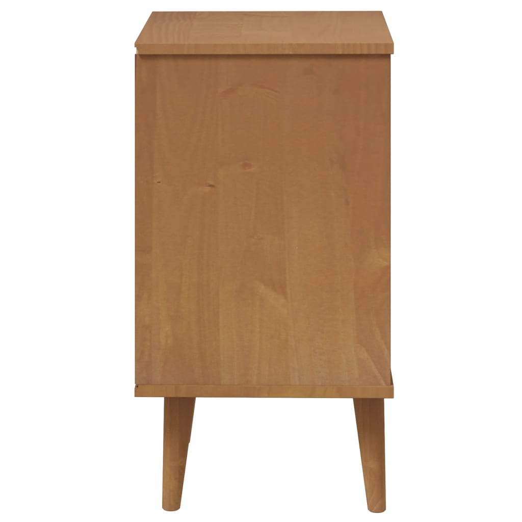 Solid Pine Bedside Cabinet MOLDE - Brown, 40x35x65 cm