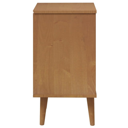 Solid Pine Bedside Cabinet MOLDE - Brown, 40x35x65 cm