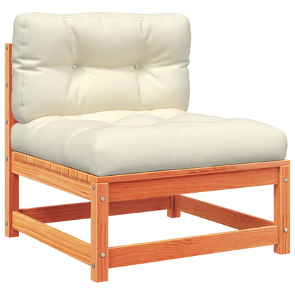 7 Piece Garden Sofa Set with Cushions Wax Brown Solid Wood Pine