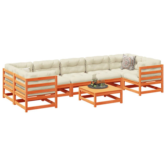 8 Piece Garden Sofa Set Solid Wood Pine