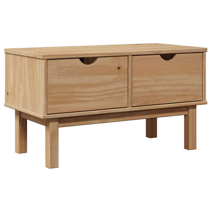 Solid Pine Hallway Bench OTTA 80x40x45 cm in Natural Finish
