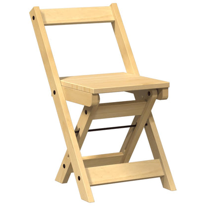 Foldable Dining Chairs 4 pcs, Solid Pine Wood, Wax Brown Finish