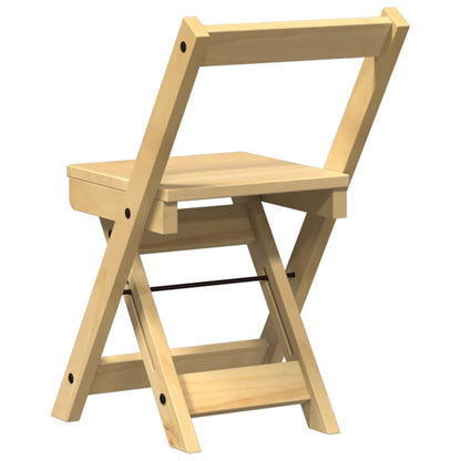 Foldable Dining Chairs 4 pcs, Solid Pine Wood, Wax Brown Finish
