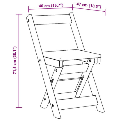 Foldable Dining Chairs 4 pcs, Solid Pine Wood, Wax Brown Finish